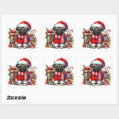 Feestelijke Pug Stickers (Vel)