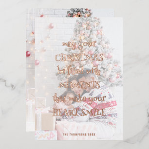 Feestelijke Quote Foto Overlay Kerstmis Luxe Folie Feestdagenkaart