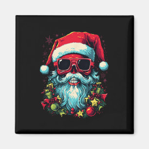 Feestelijke rand Edgy Kerstmis schedel Grafisch on Magneet