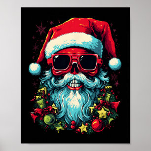 Feestelijke Rand Prikkelende Kerst Schedel Grafisc Poster