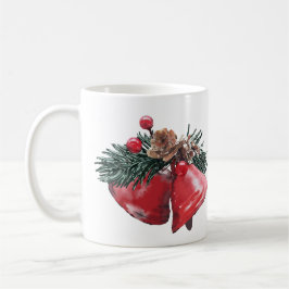 Feestelijke Red Bells & Pinecone Christmas Classic Koffiemok