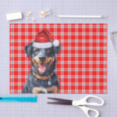 Feestelijke Red Plaid en Beauceron Dog Kerstmis Tissuepapier (Craft)