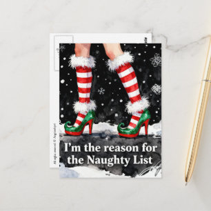 Feestelijke reden voor de stoute lijst Benen in sc Briefkaart