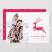 Feestelijke Rendier kerstkaart (Voorkant / Achterkant)