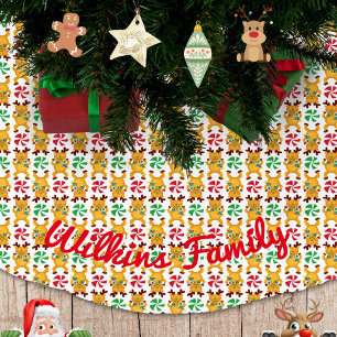 Feestelijke Rendier Red Green Peppermint Snoep Kerstboom Rok