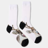 Feestelijke rendier Sokken met Gekke gezichten (Rechts)