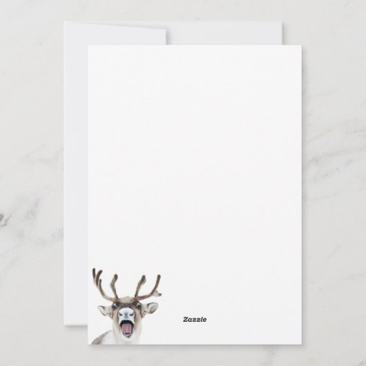 Feestelijke rendier vakantie Kaart met Gekke gezic (Achterkant)