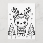 Feestelijke rendieren kinder kleurstof briefkaart (Voorkant)