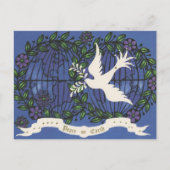 feestelijke retro duif kerst briefkaart (Voorkant)