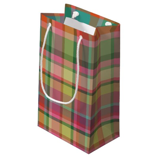 Feestelijke Retro Kerst Plaid Schattigee Preppy Va Klein Cadeauzakje (Achterkant Gekanteld)
