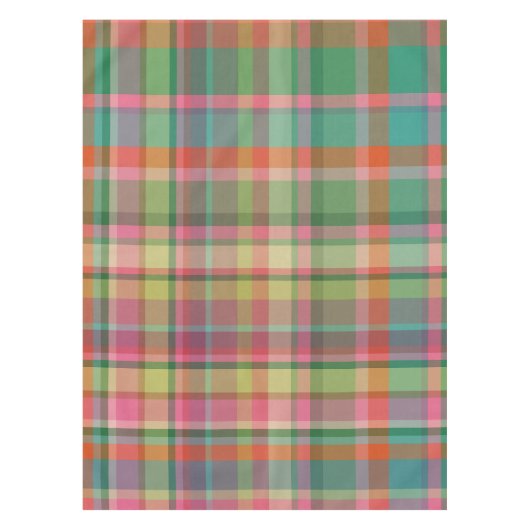Feestelijke Retro Kerst Plaid Schattigee Preppy Va Tafelkleed (Voorkant)