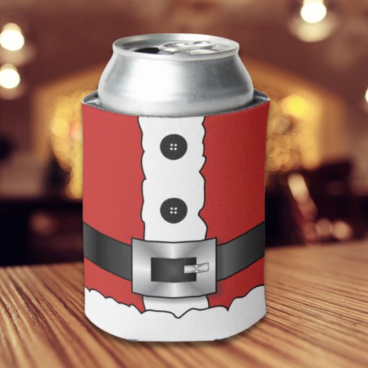 Feestelijke Retro kerst rood pak Sinterklaas Blikjeskoeler