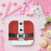 Feestelijke Retro kerst rood pak Sinterklaas Papieren Bordje (Feest)