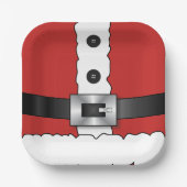 Feestelijke Retro kerst rood pak Sinterklaas Papieren Bordje (Voorkant)