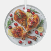 Feestelijke Roast Turkey Legs Holiday Glas Ornament (Voorkant)