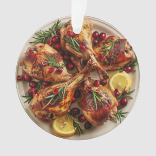 Feestelijke Roast Turkey Legs Holiday Ornament