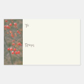 Feestelijke rode bessen Kerstmis cadeau labels (Voorkant)