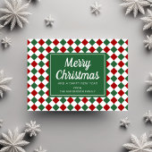 Feestelijke rode en groene kerstcheque feestdagenkaart