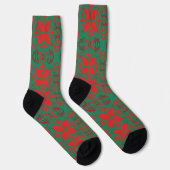 Feestelijke rode en groene patroon sokken (Rechts)