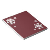 Feestelijke rode en witte sneeuwvlok notitieblok (Schuin)