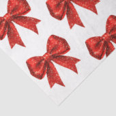 Feestelijke Rode Glitter Coquette Boog Kerstmis Tissuepapier (Detail)