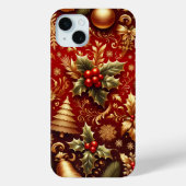 FEESTELIJKE RODE & GOUDEN KERSTBOMEN HOLLY Case-Mate iPhone CASE (Achterkant)