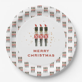 Feestelijke Rode & Gouden Notenkraker Kerst Papieren Bordje