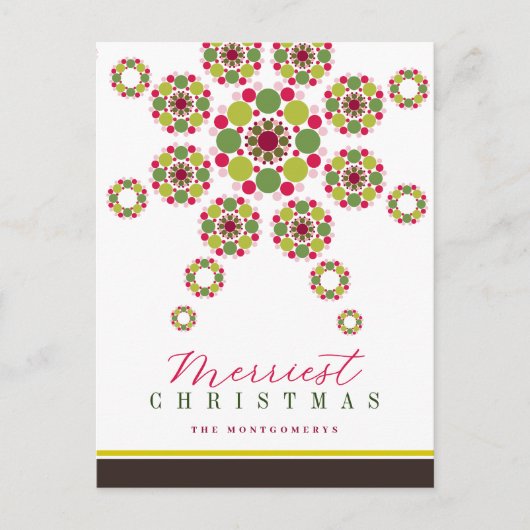 Feestelijke rode groene vrolijkste kerst ster mode feestdagenkaart (Voorkant)