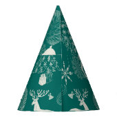 Feestelijke rode kerst, winterbos. feesthoedjes (Achterkant)