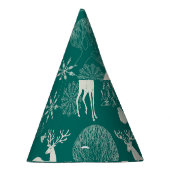 Feestelijke rode kerst, winterbos. feesthoedjes (Rechts)