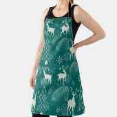 Feestelijke rode kerst, winterbos. schort (Insitu)