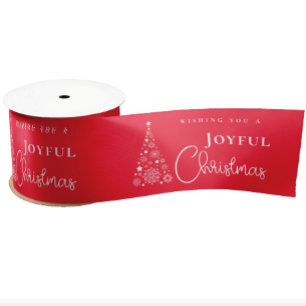 Feestelijke rode kerstboom lint