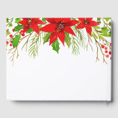 Feestelijke rode kerstpunsettia bruiloft gastenboek (Achterkant)