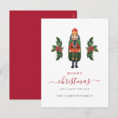 Feestelijke Rode Notenkraker Vrolijk Kerstfeest Feestdagenkaart (Voorkant / Achterkant)