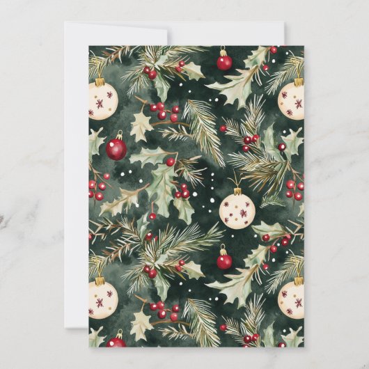 Feestelijke Rode Ornament Exchange Holiday Party Kaart (Achterkant)