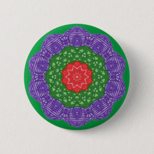Feestelijke Rode Paarse Groene Kerst Buttonnen Ronde Button 5,7 Cm