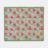 Feestelijke rode Poinsettia Kerstbloem Fleece Deken (Voorkant (Horizontaal))