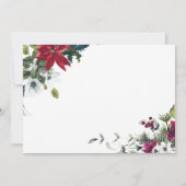 Feestelijke rode poinsettia kerstdinermenu kaart (Achterkant)