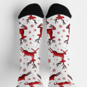 Feestelijke rode rendier kerst Sokken (Top)