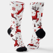 Feestelijke rode rendier kerst Sokken (Gebogen)