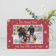 Feestelijke Rode Sneeuwvlok Foto Vakantiekaart