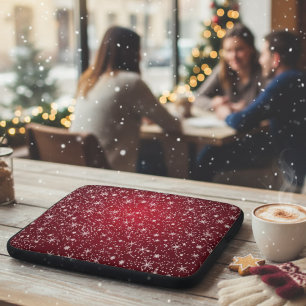 Feestelijke Rode Sneeuwvlok Laptop Sleeve