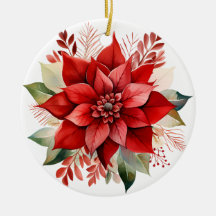 Feestelijke Rode Waterverf Kerstmis Poinsettia