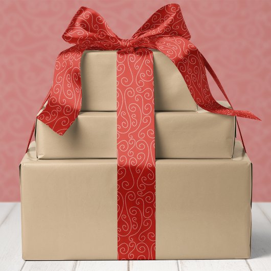 Feestelijke rode wervelpatroon Kerstmis Lint