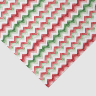Feestelijke rood & groen zigzag vakantiepatroon tissuepapier