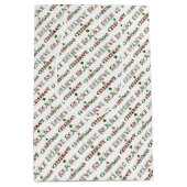 Feestelijke rood groene kersttypografie medium cadeauzakje (Voorkant)