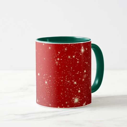 Feestelijke rood mok (Voorkant rechts)