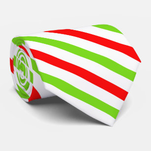 Feestelijke Rood Wit en Groen Traditionele Strepen Stropdas