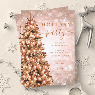 Feestelijke Roos Gold Christmas Tree Company Vakan Kaart