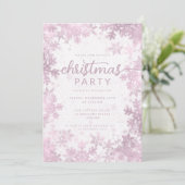 Feestelijke Roos Gold Faux Folie Snowflakes Kerst Kaart (Staand voorkant)